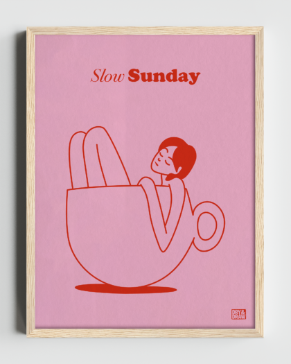 SLOW SUNDAY - Classic Matte Paper Wooden Framed Poster