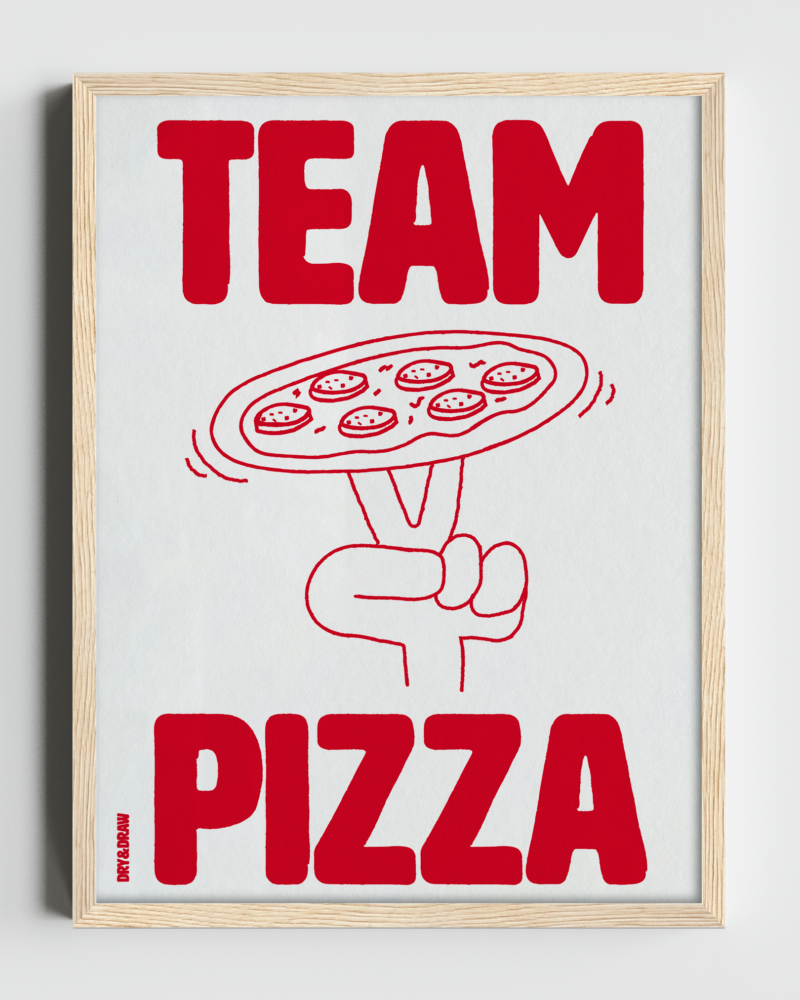 TEAM PIZZA - Classic Matte Paper Wooden Framed Poster